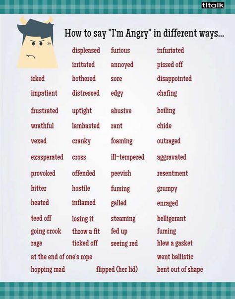 how to say angry in different ways Words For Angry, Other Words For Said, Words For Said, Writing Expressions, Essay Writing Skills, Writing Motivation, Descriptive Words, Good Vocabulary Words, Book Writing Inspiration