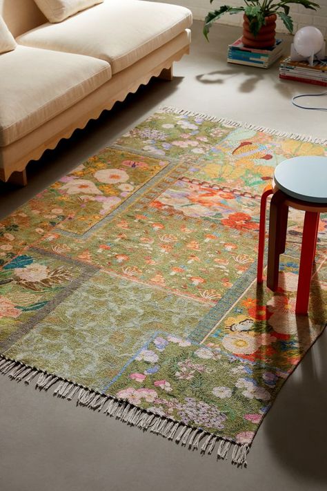 Colorful Floral Digital Printed Chenille Rug Entryway Rugs, Dorm Rugs, Dream Dorm, Rugs Bedroom, Hacks Beauty, Uo Home, Printed Rug, Chenille Rug, A Collage