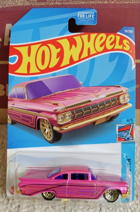 Pink Hot Wheels Cars, Pink Hot Wheels, 59 Chevy Impala, Barbie Car, Hot Wheels Garage, Hot Weels, Pink Cadillac, Pimped Out Cars, Hot Wheels Toys