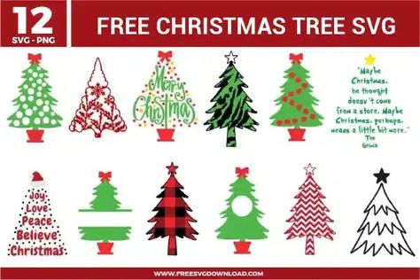 Christmas Tree Free SVG Files | Free SVG Download Xmas Svg Free, Free Christmas Tree Svg, Christmas Tree Svg Free, Grinch Designs, Free Christmas Svg, Freebie Svg, Cricut Christmas Ideas, Grinch Christmas Tree, Christmas Tree Svg