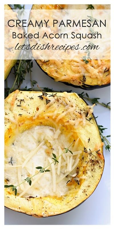 Acorn Squash Baked, Zucchini Zoodles, Acorn Squash Recipes, Sides Recipes, Baked Squash, Creamy Parmesan, Acorn Squash, Thanksgiving Sides, Veggie Side Dishes