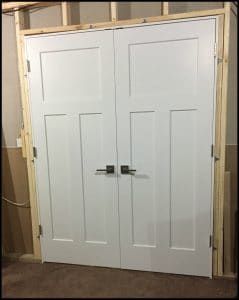 French Bedroom Closet Doors, Diy Shaker Closet Doors, Double Doors For Bedroom, Installing Closet Doors, Hallway Double Doors, How To Install Closet Doors, Double Closet Doors Bedroom, Double Door Closet Doors, Double Doors To Bedroom