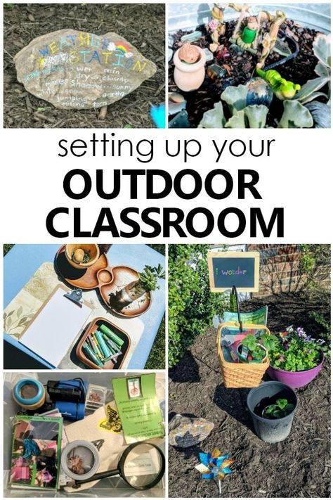 Space For Preschoolers, School Outdoor Classroom, Nature Based Preschool, Outdoor Kindergarten, Nature Based Learning, Outdoor Learning Activities, Outdoor Learning Spaces, Forest School Activities, Outdoor Play Spaces