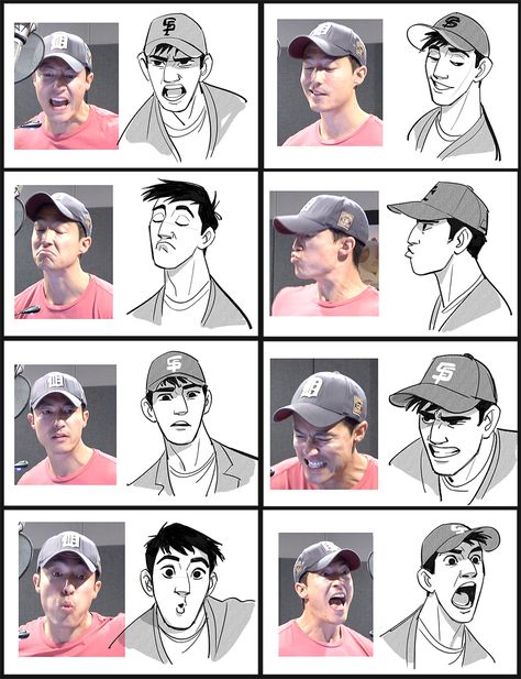 Drawn Facial Expressions, Emotions Drawing, Facial Expressions Drawing, رسم كاريكاتير, Expression Sheet, Daniel Henney, Character Design Cartoon, 얼굴 드로잉, 얼굴 그리기