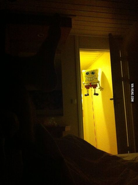 My sister got a spongebob balloon, I didn't get much sleep.// this would be so scary Spongebob Sleeping, Spongebob Balloon, Scary Funny, Funny Poses, Sleep Funny, Spongebob Funny, Goofy Pictures, Silly Images, Silly Pictures