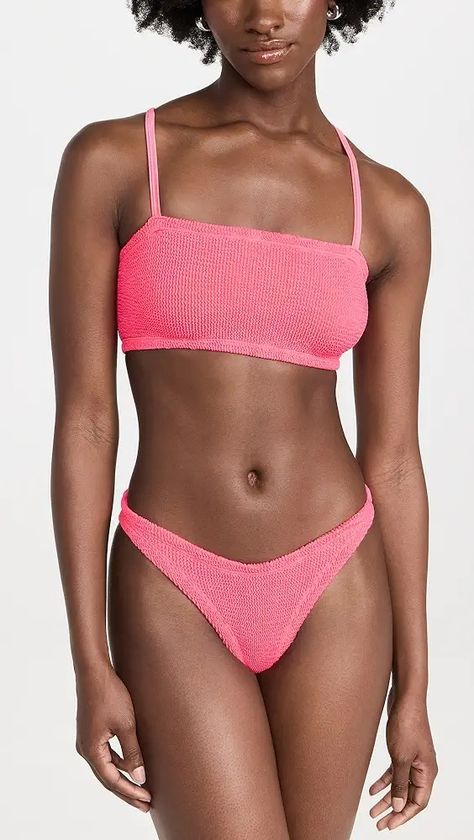 Hunza G | Shopbop Hunza G, Medical Problems, Neon Color, Healthcare Professionals, Resort Wear, Latest Design, Smocking, Bathing Suits, Hot Pink