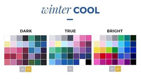 Winter Color Analysis, True Winter Color Palette, Winter Skin Tone, Cool Winter Color Palette, Deep Winter Palette, Deep Winter Colors, Winter Cool, Clear Winter, Winter Color Palette