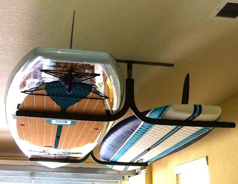 Ceiling Garage Storage, Kayak Storage Garage, Paddle Board Storage, Garage Storage Rack, Surfboard Storage, Ceiling Storage Rack, Garage Ceiling Storage, Surfboard Rack, Diy Toy Storage