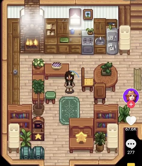 Stardew Valley House Interior 1.6, Stardew Valley House Interior, Stardew Valley House, Stardew Valley Tips, Stardew Valley Farms, Stardew Valley, House Interior