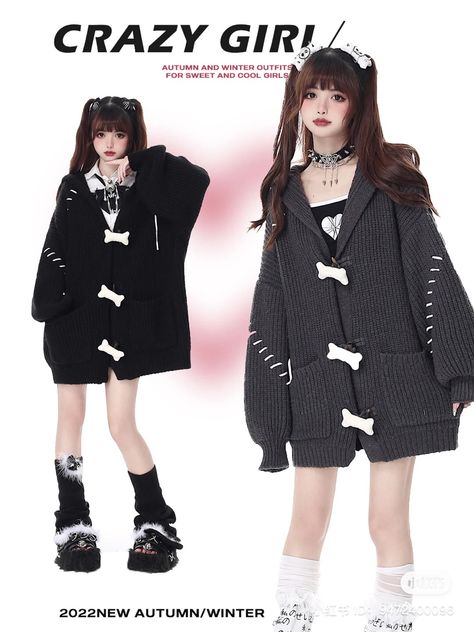 Jirai Kei Outfits Winter, Cutesy Aesthetic Outfits, Jirai Kei Outfits, Aesthetic Outfits Winter, Kei Outfits, Cutesy Aesthetic, School Uniform Fashion, Jirai Kei, Downtown Outfits