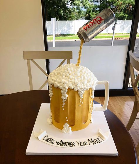 Sculpted Cakes - David's Custom Cakes Beer Shaped Cake, Beer Themed Cake, Birthday Cake Beer, Beer Bottle Cake, 60th Birthday Cake For Men, Roses Cupcakes, Birthday Beer Cake, Beer Mug Cake, Birthday Beer