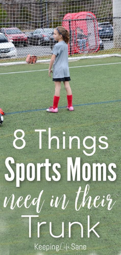 8 Things All Sports Moms Need in Their Trunk - Keeping Life Sane Baseball Bags For Moms, Softball Mom Outfits, Cheer Mom Outfit, Sports Mom Organization, Sports Mom Quotes, Sports Mom Bag, Sports Mom Outfit, Mom Organization, Baseball Mom Outfits