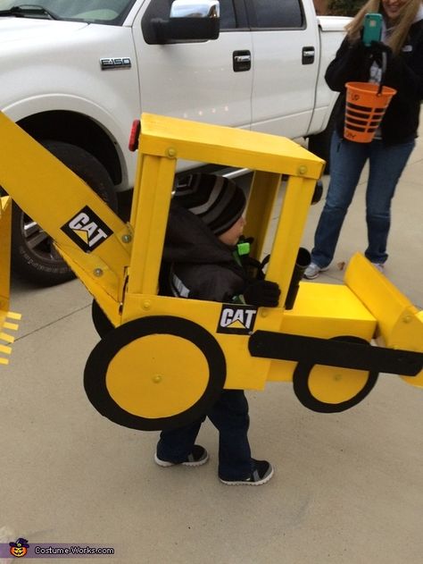 Backhoe Costume, Excavator Costume, Tractor Costume, Digger Costume, Halloween Costumes 2014, Costume Works, Halloween Costume Contest, Boy Halloween Costumes, Construction Party