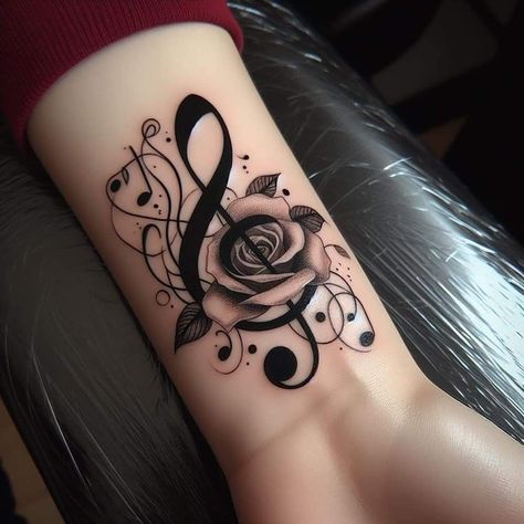 First Tattoo Ideas, Delicate Tattoos For Women, Cute Thigh Tattoos, Arm Sleeve Tattoos For Women, Unique Tattoo Ideas, Rose Tattoos For Women, Cool Wrist Tattoos, Music Tattoo Designs, Tattoos For Women Flowers