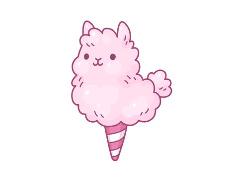 Cotton Candy Llama Llama Drawing, Candy Drawing, Tumblr Drawings, Art Mignon, Cute Llama, Sticker Ideas, Kawaii Doodles, Arte Sketchbook, Kawaii Animals