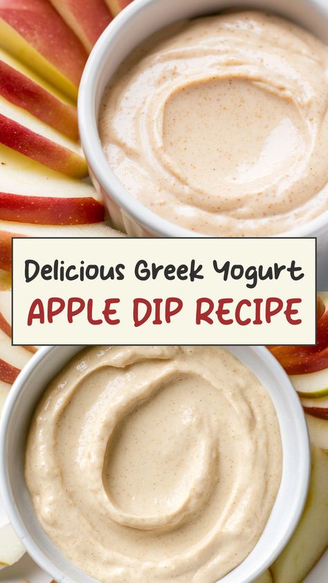 Indulge in a delightful snack with this easy-to-make Greek yogurt apple dip. The creamy texture of Greek yogurt pairs perfectly with the natural sweetness of apples for a refreshing and satisfying treat. Whether you're looking for a healthy midday pick-me-up or a light dessert, this dip is sure to become your new go-to option. Whip up a batch in minutes and enjoy it with sliced apples or your favorite fruits. Greek Yogurt Dip For Fruit, Yogurt Dip For Fruit, Yogurt Apple Dip, Greek Yogurt Fruit Dip, Apple Dip Recipe, Best Greek Yogurt, Yogurt Fruit Dip, Greek Yogurt Dip, Make Greek Yogurt