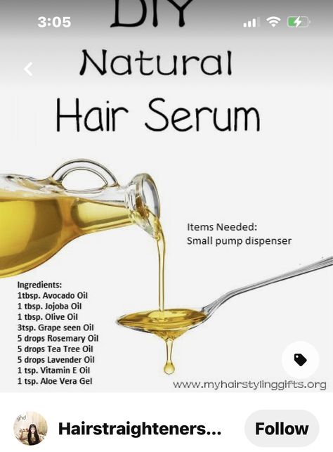 Hair Serum At Home, Homemade Hair Oil, Herbs For Hair Growth, Essential Oil Hair Growth, Serum Hair, Homemade Hair Treatments, Herbs For Hair, Healthy Natural Hair Growth, Hair Growth Foods