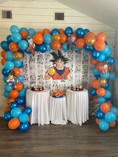 Dragon Ball Z Table Decorations, Goku Birthday Decoration, Dragon Ball Z Backdrop, Dragon Ball Z Birthday Party Decorations, Dragon Ball Birthday Party Ideas, Dragonball Z Birthday Party Ideas, Anniversaire Dragon Ball Z, Goku Birthday Party Ideas, Dragon Ball Z Birthday Party Ideas