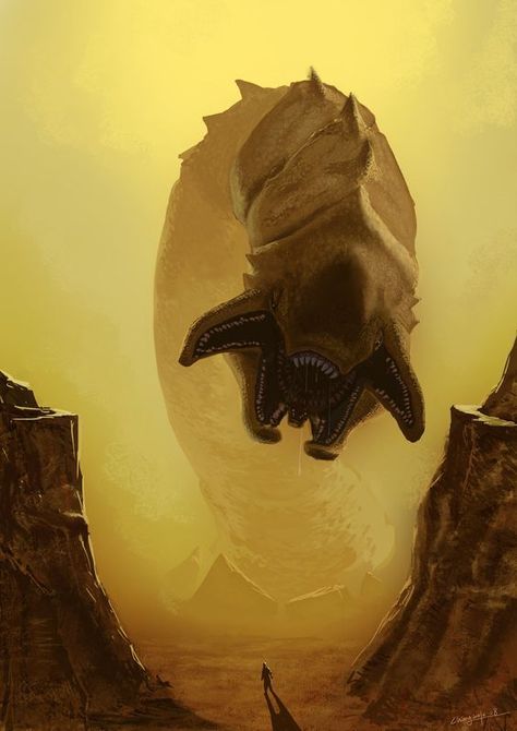 Dune Sandworm, Shai Hulud, Sand Worm, Science Web, Mouth Wide Open, Dune Art, Arte Nerd, Free Online Classes, Frank Herbert