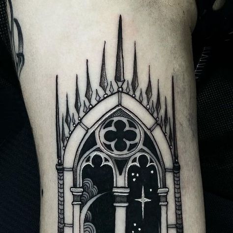 tattoo • Instagram Windows Tattoo, Coffin Tattoo Design, Gothic Windows Tattoo, Coffin Tattoo, Gothic Window, Gothic Windows, Tattoo Instagram, Cups Of Tea, My Diary