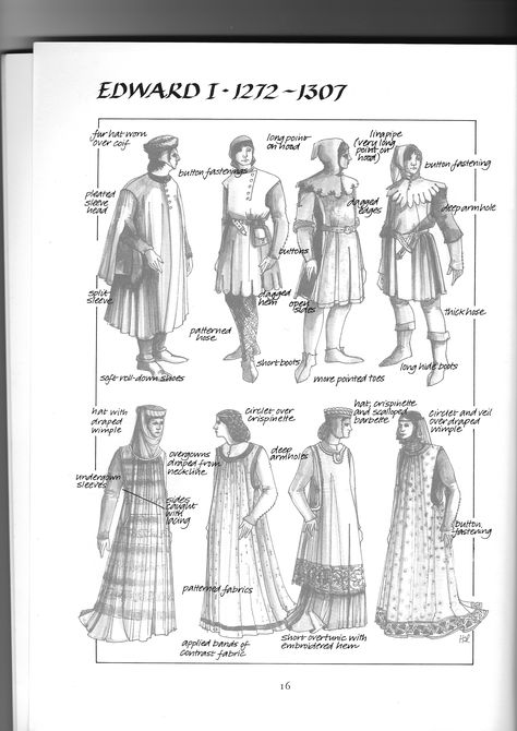 1200s Fashion, 13th Century Fashion, 13th Century Clothing, 15th Century Fashion, Medieval Archer, Fashion Through The Decades, Character Wardrobe, Fashion Timeline, High Middle Ages