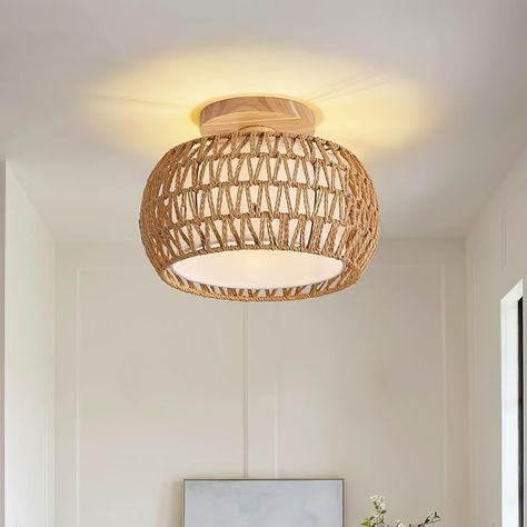 Rattan Ceiling Light Fixture，3 Style Options Boho Flush Mount Ceiling Light, Hand-Woven Rattan Chandelier,Mini Bohemian Wicker Light Fixture, Farmhouse Light Fixture for Bedroom Hallway Entryway - Amazon.com Wicker Light Fixture, Rattan Ceiling Light, Light Fixture Farmhouse, Wicker Light, Rattan Ceiling, Farmhouse Light, Rattan Chandelier, Bohemian Farmhouse, Farmhouse Light Fixtures