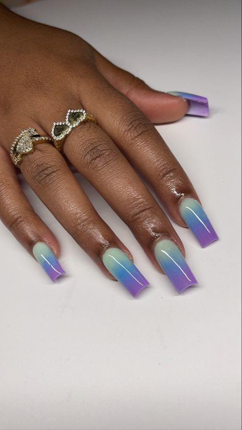 Greenish Blue Nails, Greenish Blue, Cute Acrylic Nails, Acrylic Nail Designs, Nails Inspo, Blue Nails, Nails Art, Nails Inspiration, Acrylic Nails