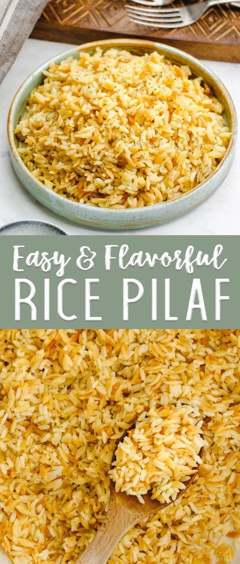 Easy Rice Pilaf: Fluffy, flavorful, and fabulous, this easy rice pilaf recipe makes a great side dish all year long. The perfect side for any protein, and a regular in your dinner rotation. The rice is perfectly cooked and fluffy, the flavors simple and wonderful. This is the kind of side that tastes amazing butContinue Reading Easy Rice Pilaf, Rice Pilaf Recipe, Pilaf Recipe, Rice Side Dish Recipes, Pilaf Recipes, Easy Rice, Rice Side, Rice Side Dishes, Rice Pilaf