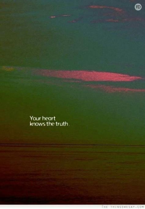 Your heart knows the truth... Know The Truth, You Funny, Love Words, Quotes Words, True Quotes, That Way, Favorite Quotes, Words Quotes, Life Lessons