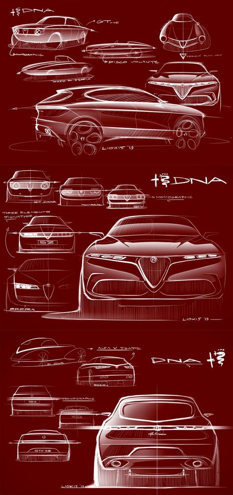 Alfa Romeo Tonale Concept: design sketches by Senior Exterior Designer Alexandros Liokis  #AlfaRomeo #SUV #Design #conceptcar #cardesign #conceptcars #futuristiccars #design #futuristic #autodesign #automotive #car #automotivedesign #cargram #sketch #designsketch #carsketch #cardesignsketch #industrialdesignsketch #cardesignworld #cardesignercommunity #cardesignpro #carbodydesign #carrendering Suv Sketch Design, Automotive Design Sketch, Car Architecture, Automotive Sketch, Automotive Sketching, Automobile Design, Cars Drawing, Alfa Romeo Stelvio, Auto Design