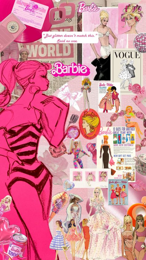 Iphone Backrounds, Beginner Yoga Workout, Halloween Wallpaper Backgrounds, Barbie Cartoon, Im A Barbie Girl, Class Decoration, Barbie Party, Fashion Collage, Mixed Media Artwork