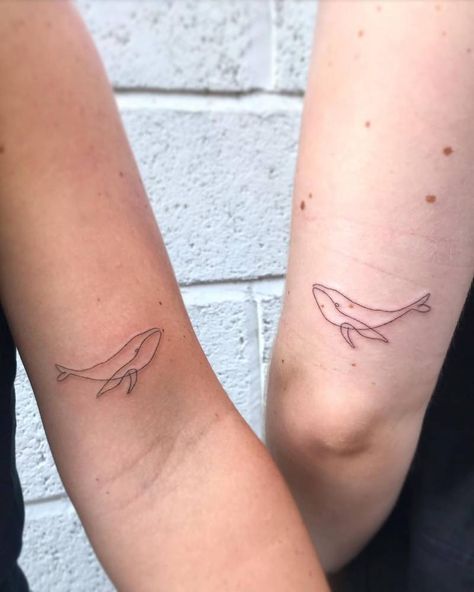 Hai Tattoo, Matching Friend Tattoos, Small Couple Tattoos, Bts Tattoos, Whale Tattoos, Ocean Tattoos, Shark Tattoos, Friendship Tattoos, Small Hand Tattoos