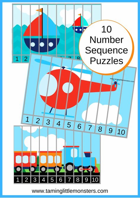 Transportation Activity For Preschool, Preschool Puzzles Free Printable, Transportation Math Activities Preschool, Transportation Theme Preschool Circle Time, Number Puzzle, Transportation Theme Math Preschool, Transportation Numeracy Activities, Transportation Activities For Preschool, Transportation Bingo Free Printable