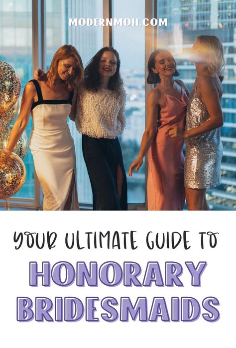 Honorary Bridesmaid Ideas, Bridesmaid Duties Checklist, Bridesmaid Etiquette, Ask Bridesmaids To Be In Wedding, Maid Of Honor Responsibilities, Honorary Bridesmaid, Alternative Bridesmaid, Bridesmaid Tips, Bridesmaid Tops