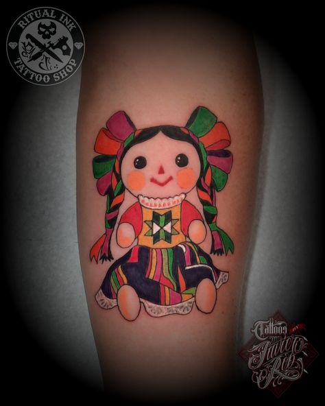 Mexican Doll Tattoo, Doll Tattoo, Mexican Doll, Tat Ideas, Finger Tattoos, Nails Ideas, Dia De Muertos, New Tattoos, I Tattoo