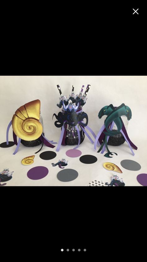 Ursula Centerpiece, Ursula Birthday Party, Ursula Party, Villain Party, Disney Villain Party, Villains Party, Disney Villain, 30th Bday, Princess Birthday Party