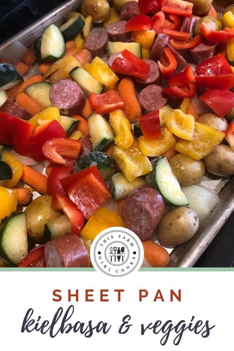 Sheet Pan Kielbasa, Veggie Drawer, Veggie Sheet Pan, Kielbasa Recipes, Easy Sheet Pan Dinners, Sheet Pan Suppers, Sausage Dishes, Sheet Pan Dinners Recipes, Baked Veggies