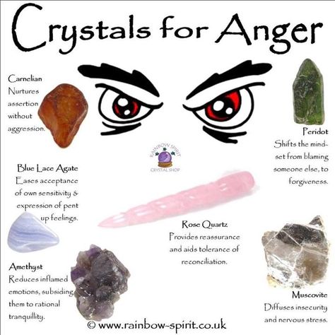 I know a HELL" of a LOT of people" I need to drop some of these at their homes!?!? Crystals For Anger, Crystal Healing Chart, Magia Das Ervas, Spiritual Crystals, Crystal Therapy, Crystal Healing Stones, Crystal Magic, Rocks And Gems, Energy Crystals