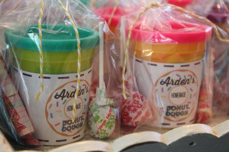 Four Ever Sweet Party Favors, Donut Party Favor Ideas, Donut Birthday Party Favors, Donut Birthday Party Games, Sweet One Party Favors, Donut Party Ideas, Donut Dough, Half Birthday Party, Doughnut Party