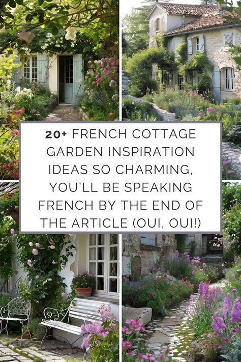 20  French Cottage Garden Inspiration Ideas So Charming, You'll Be Speaking French by the End of the Article (Oui, Oui!) - HearthandPetals French Cottage Garden Landscaping, French Country Gardens, Terrace House Front Garden, French Country Garden Patio, French Garden Ideas, Cottage Garden Inspiration, Garden Inspiration Ideas, Dreamy Gardens, French Cottage Garden