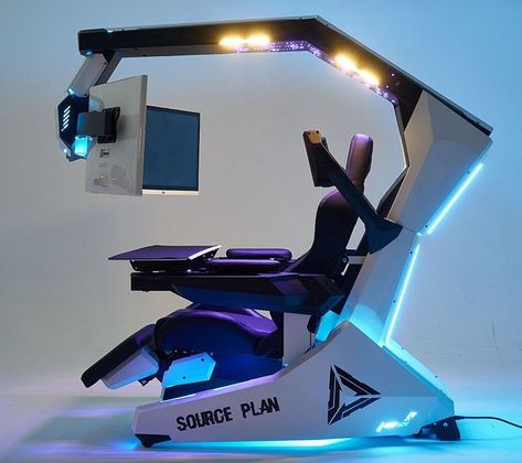 Source Plan e-Sports Gaming Cockpit Gaming Cockpit, Gaming Pod, Gaming Workstation, Relax Massage, Computer Desk Setup, Home Studio Setup, Video Game Room Design, Computer Workstation, Gaming Station