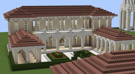 Minecraft House Plans Layout, Villa House Plans, House Plans Layout, Villa Minecraft, Minecraft Mansion, Minecraft Interior Design, Roman Villa, Minecraft House Plans, Bangunan Minecraft