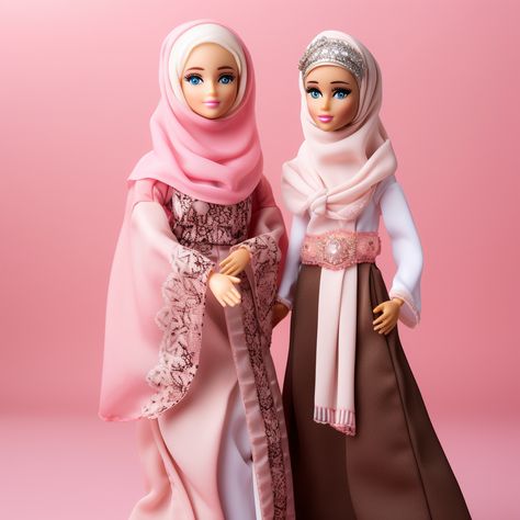 Barbie Girl as Muslim, Muslim Barbie Girl, Barbie Girl Muslim Hijab Barbie, Girl Muslim, Black Baby Art, Alice In Wonderland Drawings, Girl Barbie, Abstract Pencil Drawings, Muslim Style, Lego Toy, Barbie Patterns