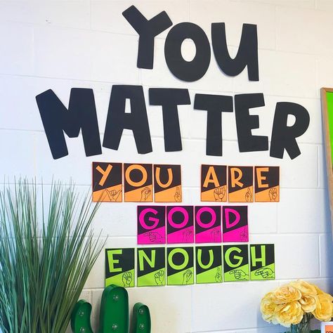 Miss Bekaert on Instagram: “⭐️YOU MATTER ⭐️ A daily reminder for every student, teacher and person reading this. Even on the bad days, just know I see you. You are…” You Matter Classroom, I Had The Best Day With You Today Classroom, You Have Made It Through 100% Of Your Bad Days, Work Hard Be Kind Classroom, You Matter Rainbow Bulletin Board, You Matter, Bad Day, Daily Reminder, Matter