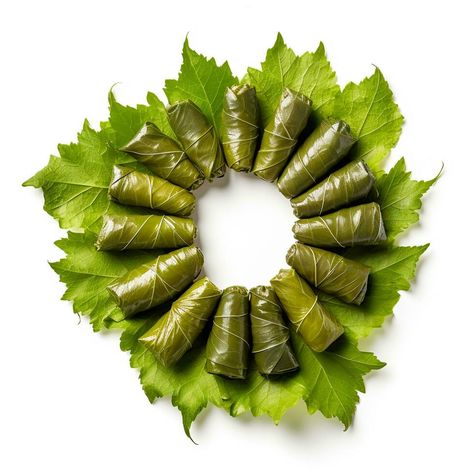 greek stuffed grape leaves isolated on white background, AI Generative. Emojis Aesthetic, Stuffed Grape Leaves, Graphic Design Photoshop, Perfect Background, Design Photoshop, Cityscape Photos, Free Vectors, Grape Leaves, Professional Photo