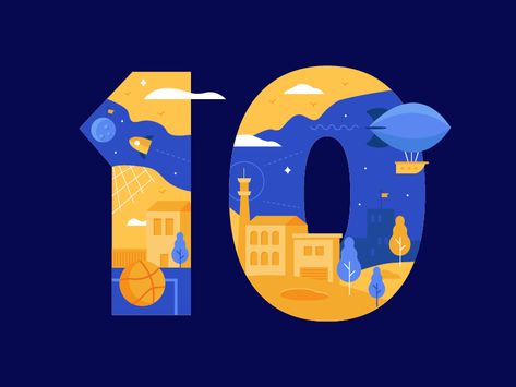 Number 10 by Nat on Dribbble Numbers Typography, Photography Mobile, 10 Logo, Anniversary Art, Desain Editorial, Graphic Design Books, Anniversary Logo, Graphic Design Agency, 10th Grade