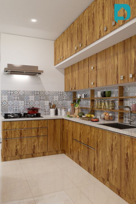 Kitchen Backsplash Ideas, Inspiration and more Kichan Room Tiles Design, Cabnit Design Ideas, Kitchen Ideas With Brown Cabinets, Simple Kitchen Ideas Indian, Kitchen Tiles Design Modern, Modern Kitchen Cabinet Design Cupboards, Simple Small Kitchen Ideas Indian, Simple Kitchen Design Indian, Indian Kitchen Interior