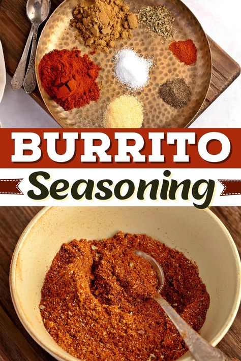 Try this homemade burrito seasoning to kick up your meals! This mixture of cumin, paprika, garlic powder, oregano, cayenne pepper, and more is to die for! Chicken Burrito Seasoning Recipe, Burrito Seasoning Mix Homemade, Burrito Seasoning Recipe, Burrito Seasoning, Cayenne Pepper Recipes, Mediterranean Diet Recipes Dinners, Homemade Spice Mix, Crock Pots, Homemade Foods