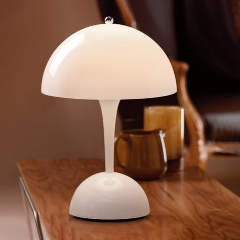 Battery Operated Lamps, Led Desk Lighting, Mushroom Table Lamp, Nightstand Light, Mushroom Table, Cordless Table Lamps, Table Lamps Living Room, Cordless Lamps, Small Lamp