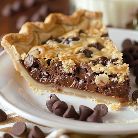 Toll House Chocolate Chip Pie Tollhouse Chocolate Chip Pie, Chocolate Chip Pie Recipe Toll House, Chocolate Chip Cobbler, Toll House Pie Recipe, Choc Chip Cookie Pie, Chocolate Chip Pie Recipe Easy, Nestle Toll House Pie, Toll House Pie, Toll House Chocolate Chip Pie